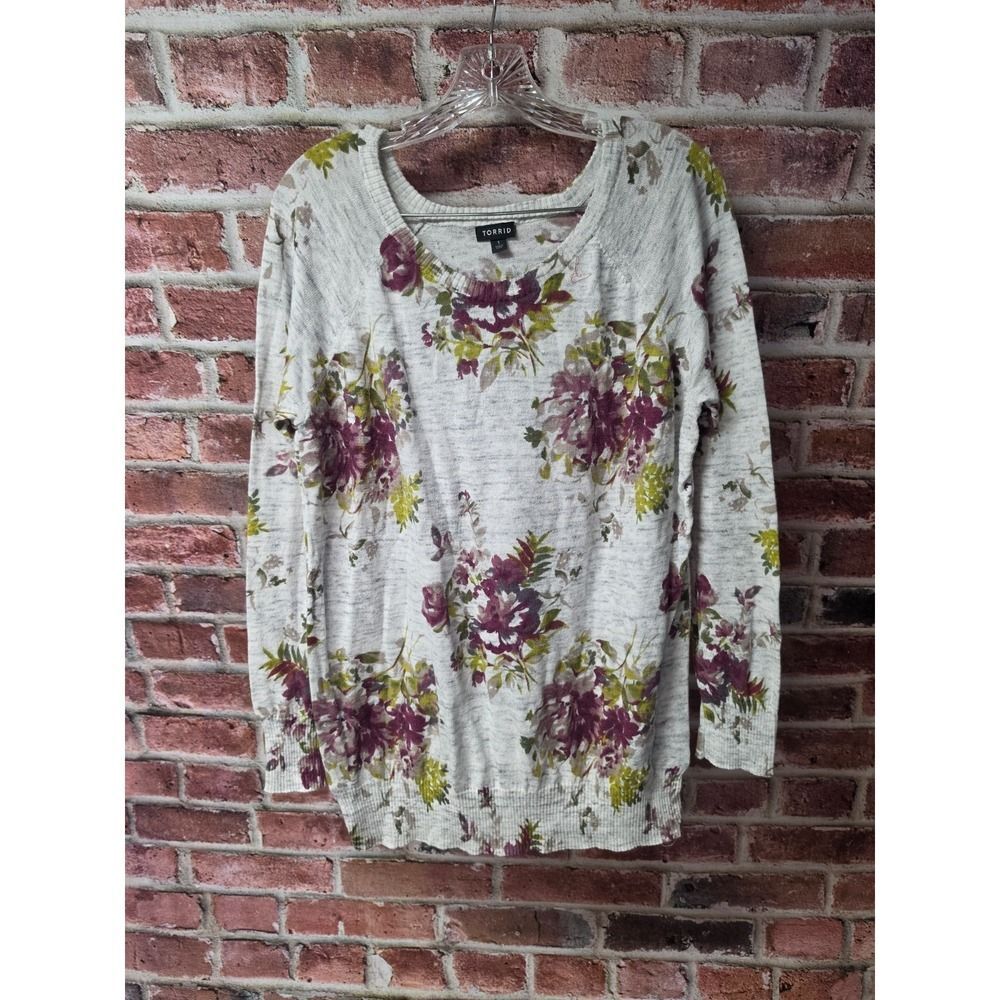 Women's TORRID Floral Lightweight Sweater Size 1 (1X)